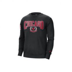 Bluza sportowa męska Nike Nba Chicago Bulls Fleece Courtside. Czarne bluzy męskie Nike, m, bez wzorów, bez kaptura. Za 329.00 zł.