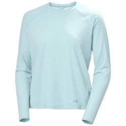 Bluza damska Helly Hansen Shine Solen Crew. Niebieskie bluzy damskie Helly Hansen, bez wzorów, bez kaptura. Za 347.00 zł.