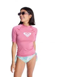 Koszulka rash vest z krótkim rękawem WHOLE HEARTED Różowy Kobiety. Czerwone t-shirty damskie Roxy, m, bez wzorów, z elastanu, bez kołnierzyka. Za 88.99 zł.