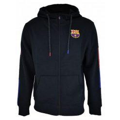 Bluza z kapturem unisex Barcelona 2024-25. Czarne bluzy damskie FC Barcelona, na zimę, m, bez wzorów, z kapturem. W wyprzedaży za 264.50 zł.