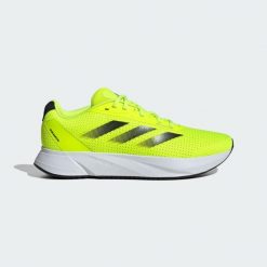 Buty Duramo SL. Czarne obuwie sportowe damskie Adidas, bez wzorów, z materiału, do biegania. W wyprzedaży za 239.20 zł.
