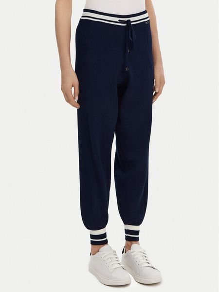 Fracomina Spodnie dzianinowe FJ25SV2001K41601 Granatowy Regular Fit. Niebieskie spodnie materiałowe damskie Fracomina, xs, bez wzorów, z dzianiny. Za 199.99 zł.