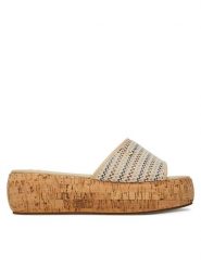 Roxy Klapki 2777024 Beżowy. Brązowe klapki damskie Roxy, bez wzorów, z materiału, bez obcasa. Za 139.99 zł.
