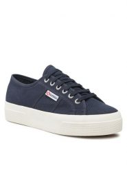 Superga Tenisówki 2740 Platform S21384W Granatowy. Niebieskie trampki i tenisówki damskie Superga, bez wzorów, z materiału, bez zapięcia. Za 219.99 zł.