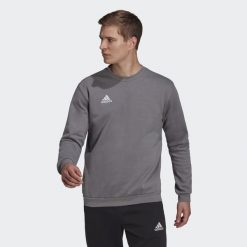 Bluza adidas Entrada 22. Szare bluzy męskie Adidas, m, bez wzorów, bez kaptura, na fitness i siłownię. Za 117.90 zł.