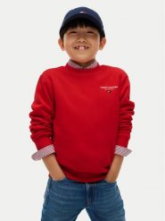 Tommy Hilfiger Bluza Essential KB0KB10766 Czerwony Regular Fit. Czerwone bluzy dla chłopców Tommy Hilfiger, bez wzorów, z bawełny, bez ramiączek, bez kaptura. Za 249.99 zł.