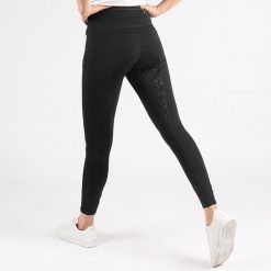 Dziewczęce legginsy jeździeckie z pełną przyczepnością Easy Rider Dietse. Czarne legginsy dla dziewczynek EASY RIDER, bez wzorów, z materiału. Za 320.50 zł.