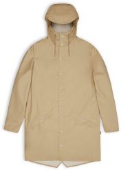Rains kurtka przeciwdeszczowa unisex LONG JACKET 12020 24 SAND S. Kurtki damskie Rains, s, bez wzorów, bez kaptura. Za 649.02 zł.