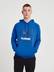 Bluza z kapturem Hummel Isam 2.0. Niebieskie bluzy męskie Hummel, na wiosnę, s, bez wzorów, z bawełny, z kapturem. Za 206.25 zł.