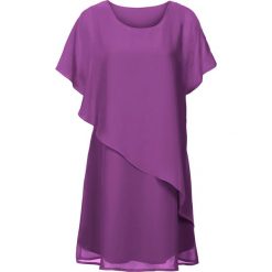Sukienka z tkaniny bonprix fioletowy. Fioletowe sukienki damskie bonprix, z tkaniny, z asymetrycznym kołnierzem. Za 109.99 zł.