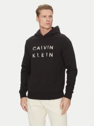 Calvin Klein Bluza Enlarged Logo K10K114261 Czarny Regular Fit. Czarne bluzy męskie Calvin Klein, m, bez wzorów, z bawełny, bez kaptura. Za 279.99 zł.