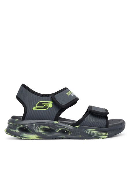 Skechers Sandały Sola Glow Sandal 407032L/CCBK Szary. Szare sandały chłopięce Skechers, bez zapięcia. Za 179.99 zł.