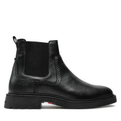 Sztyblety Tommy Hilfiger. Czarne botki męskie Tommy Hilfiger, bez wzorów, bez zapięcia. Za 519.99 zł.