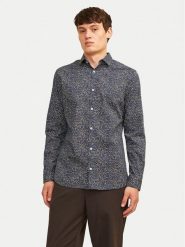 Jack & Jones Koszula Blackpool 12260625 Granatowy Slim Fit. Niebieskie koszule męskie Jack & Jones, l, bez wzorów, z bawełny, bez kołnierzyka, bez ramiączek. Za 199.99 zł.