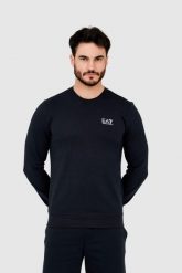 EA7 Granatowa bluza męska z białym logo. Niebieskie bluzy męskie EA7 Emporio Armani, m, bez wzorów, bez kaptura. W wyprzedaży za 208.99 zł.