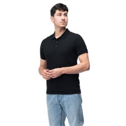 Koszulka Polo Męska Meeko. Czarne koszulki polo męskie MARTES, l, bez wzorów, z bawełny, bez ramiączek. Za 72.99 zł.