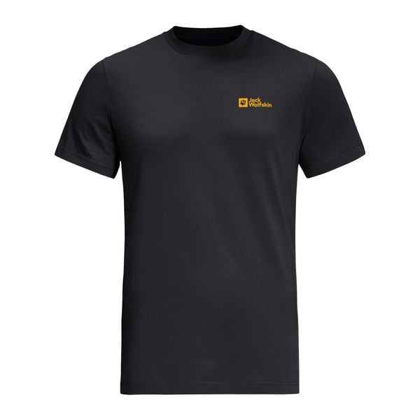 T-shirt męski Jack Wolfskin Essential. Czarne koszulki sportowe męskie Jack Wolfskin, m, bez wzorów, bez kołnierzyka, bez ramiączek, trekkingowe. Za 139.99 zł.