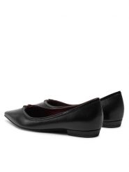 Tory Burch Baleriny Double T Buckle 160235 Czarny. Czarne baleriny damskie Tory Burch, bez wzorów, ze skóry, bez obcasa. Za 969.99 zł.