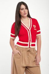 Kardigan damski z krótkim rękawem ERMANNO FIRENZE. Kardigany damskie Ermanno Firenze, bez wzorów, krótkie. Za 1,359.00 zł.