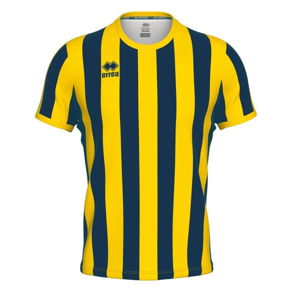 Koszulka Errea Strip. Niebieskie koszulki sportowe męskie ERREA, m, bez wzorów, bez kołnierzyka, bez ramiączek, do piłki nożnej. Za 211.99 zł.