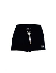 Błyszczące spodenki dziewczęce. Czarne spodenki dla dziewczynek LEONE 1947 APPAREL, na lato, bez wzorów, z bawełny. Za 42.06 zł.