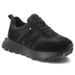 Sneakersy damskie Vinceza skórzane o sportowym fasonie ze sznurowaniem kontrastowymi wstawkami i masywną podeszwą z bieżnikiem czarne, 41520 BK. Czarne półbuty damskie VINCEZA, bez wzorów, z jeansu, klasyczne, bez obcasa, bez zapięcia. Za 229.00 zł.