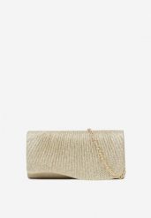 Złota Torebka Ozdobiona Metaliczną Nicią Lidisse. Żółte torby na ramię damskie Renee, bez wzorów, eleganckie, bez dodatków. Za 39.99 zł.