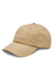 Tommy Jeans Czapka z daszkiem Tjm Linear Logo Cap AM0AM12024 Beżowy. Brązowe rękawiczki męskie Tommy Jeans, bez wzorów, z jeansu. Za 79.99 zł.