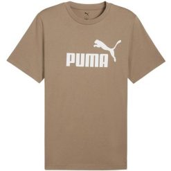 T-shirt Męski Logo ESS No.1. Brązowe koszulki sportowe męskie Puma, m, bez wzorów, sportowe, bez kołnierzyka. Za 110.99 zł.