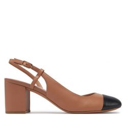 Sandały Geox. Brązowe sandały damskie Geox, bez wzorów, bez obcasa, na słupku, bez zapięcia. Za 349.99 zł.