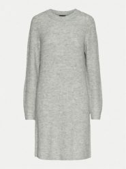 Pieces Sukienka dzianinowa Ellen 17126082 Szary Regular Fit. Szare sukienki damskie Pieces, m, bez wzorów, z dzianiny, bez kołnierzyka, bez ramiączek. Za 129.99 zł.