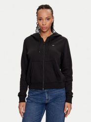Tommy Jeans Bluza Flag DW0DW19729 Czarny Regular Fit. Czarne bluzy damskie Tommy Jeans, s, bez wzorów, z bawełny, bez kaptura. Za 289.99 zł.