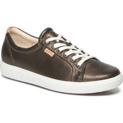 Sneakersy ECCO - Soft 7 W 43000351543 Deep Forest Metallic. Zielone półbuty damskie ecco, bez wzorów, ze skóry, bez obcasa, na płaskiej podeszwie, bez zapięcia. Za 449.00 zł.