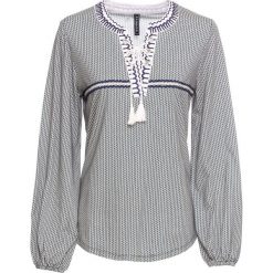 Tunika shirtowa z aplikacjami bonprix indygo-szarobeżowy wzorzysty. Tuniki damskie marki bonprix. Za 89.99 zł.