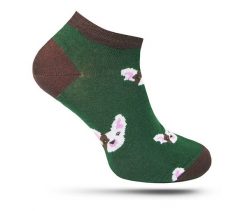 Skarpetki, Stopki, Zielono-Brązowe w Psy, Buldogi, Casualowe, Krótkie -EM Men's Accessories. Zielone skarpety męskie Em men's accessories, bez wzorów, z bawełny. Za 19.99 zł.