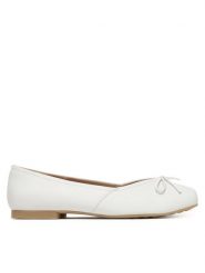 Caprice Baleriny 9-22109-46 Biały. Białe baleriny damskie Caprice, bez wzorów, ze skóry, bez obcasa. Za 231.99 zł.