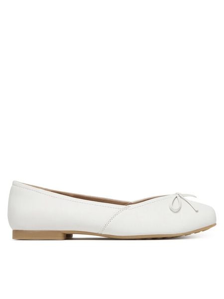 Caprice Baleriny 9-22109-46 Biały. Białe baleriny damskie Caprice, bez wzorów, ze skóry, bez obcasa. Za 208.99 zł.