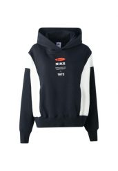 Bluza damskie Nike Sportswear czarny. Czarne bluzy sportowe damskie Nike, l, bez wzorów, z materiału, bez kaptura, trekkingowe. Za 470.80 zł.
