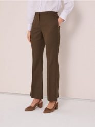 Eleganckie spodnie flare - brązowy. Brązowe spodnie materiałowe damskie Sinsay, l, bez wzorów. Za 49.99 zł.