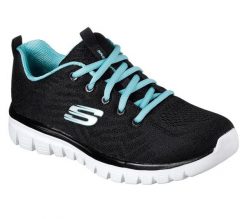 Obuwie treningowe Kobieta Skechers Graceful-Get Connected czarny. Czarne obuwie sportowe damskie Skechers, bez wzorów, z materiału, na fitness i siłownię. Za 256.95 zł.