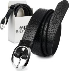 Beltimore Beltimore skórzany damski pasek do spodni 3 cm czarny U55. Czarne paski damskie Beltimore, bez wzorów. Za 46.99 zł.