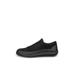 Sznurowane trampki damskie Ecco Soft Zero. Czarne trampki i tenisówki damskie ecco, bez wzorów, z materiału, eleganckie, bez zapięcia. Za 521.40 zł.
