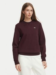 Lacoste Bluza SF5245 Bordowy Regular Fit. Czerwone bluzy damskie Lacoste, bez wzorów, z syntetyku, bez kaptura. Za 679.99 zł.