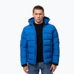 Kurtka zimowa męska Pitbull Airway 4 Padded Hooded. Niebieskie kurtki męskie PITBULL, na zimę, l, bez wzorów, z materiału, bez kaptura. Za 339.99 zł.