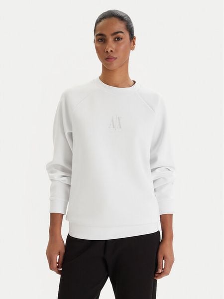 Armani Exchange Bluza XW000826 AF13397 U0002 Biały Regular Fit. Białe bluzy damskie Armani Exchange, l, bez wzorów, z syntetyku, bez kaptura. Za 489.99 zł.