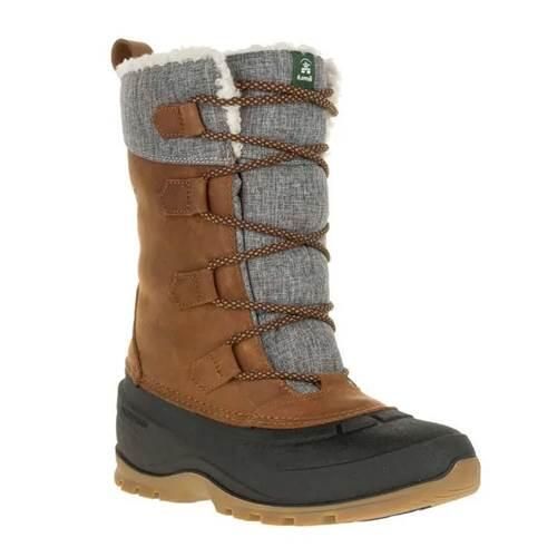 Buty do chodzenia damskie Kamik Winterstiefel Snowgem. Brązowe obuwie sportowe damskie Kamik, bez wzorów, ze skóry, trekkingowe. Za 697.00 zł.