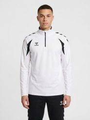 Bluza treningowa zapinana do połowy Hummel Core 2.0. Białe bluzy sportowe damskie Hummel, xl, bez wzorów, z materiału, bez kaptura, na golfa. Za 211.15 zł.