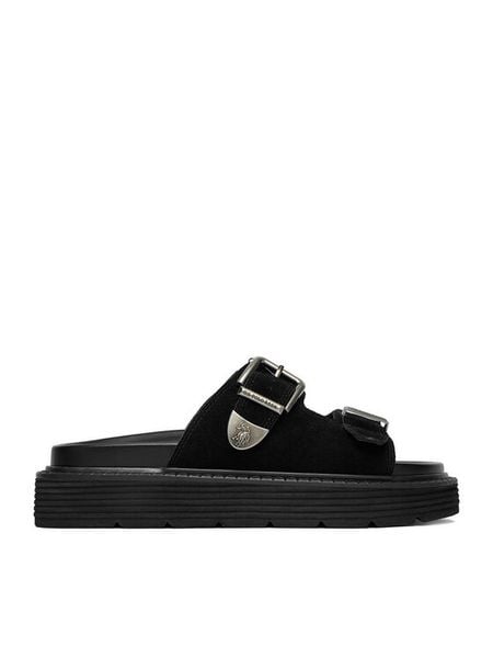 U.S. Polo Assn. Klapki EO-TANIA001W/6S1 Czarny. Czarne klapki damskie U.S. Polo Assn., bez wzorów, ze skóry, bez obcasa. Za 238.99 zł.