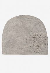 Szara Czapka Beanie z Kaszmirem w Cyrkonie Roccio. Szare czapki i kapelusze damskie Born2be, bez wzorów, z dzianiny, klasyczne. Za 59.99 zł.