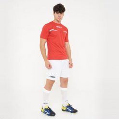 Męska koszulka biegowa Pristina MC oddychająca czerwona-biała. Białe koszulki sportowe męskie Legea, m, bez wzorów, z bawełny, bez kołnierzyka, bez ramiączek, do biegania. Za 52.00 zł.